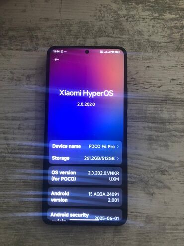 109 ekran tv: Poco F6 Pro, 512 GB, rəng - Boz, Face ID