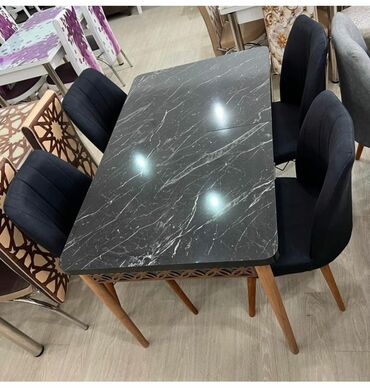 Masa və oturacaq dəstləri: Mətbəx üçün, Yeni, Açılan, Dördbucaq masa, 4 stul — 5