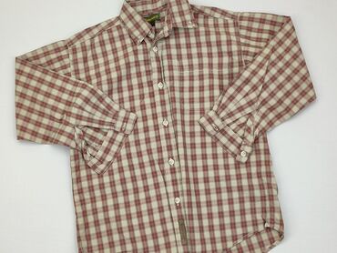 koszula biała 158: Shirt 8 years, condition - Very good, pattern - Cell, color - Brown