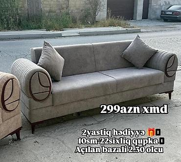 mini divan: Açılan-bazalı divan – 2.30 m ölçü • Qatlanan mexanizm: yatacaq — 1
