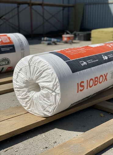 утеплитель потолков: Минеральная изоляция Isobox в рулоне, предназначенная для утепления