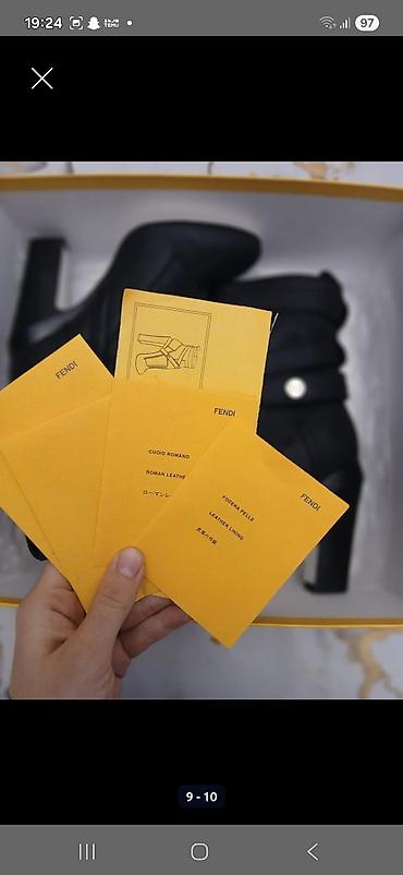 kisi ayaqqabi: Fendi, Ölçü: 37, rəng - Qara, Yeni — 1