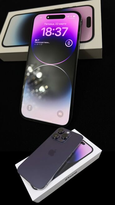 игровой телефон xiaomi: IPhone 14 Pro, Б/у, 256 ГБ, Deep Purple, Кабель, Коробка, 94 %