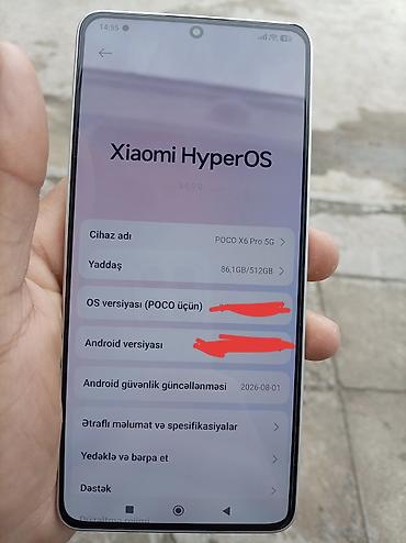poko x6: Poco X6 Pro 5G, 512 GB, rəng - Boz, Sensor — 1