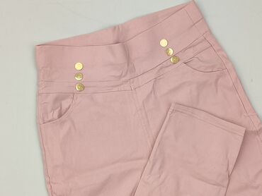 woskowane spodnie z wysokim stanem h m: Material trousers for women, size S