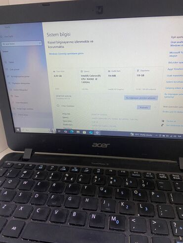 Kompüter və noutbuk aksesuarları: Acer TravelMate B1B noutbuk - Ekran: kompakt ölçülü, mat panel