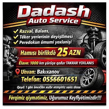 koreya: DADASH Auto Service – Baku, since 1998 Xidmətlər: - Razval və balans — 8