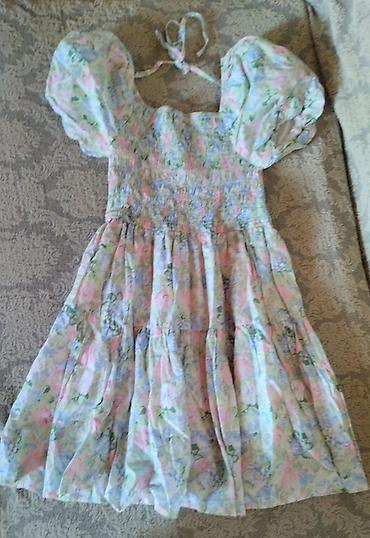 Qadın geyimləri: Çiçək naxışlı yay donu - Model: qısa yay donu, “milkmaid”/puf qol — 2