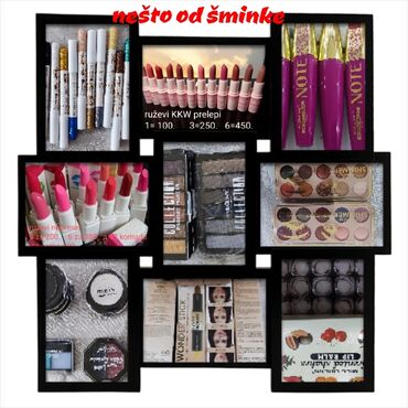 54 oglasa | lalafo.rs: Nešto od šminke gliter olovke po 120,ruževi dve vrste, maskara po