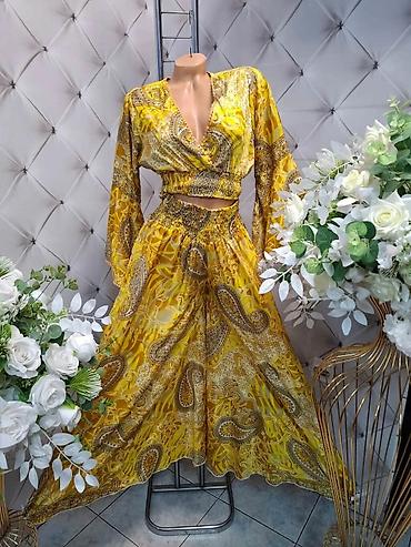 essence stvari: Dvodijelni ženski komplet – top i široke pantalone - Materijal — 5