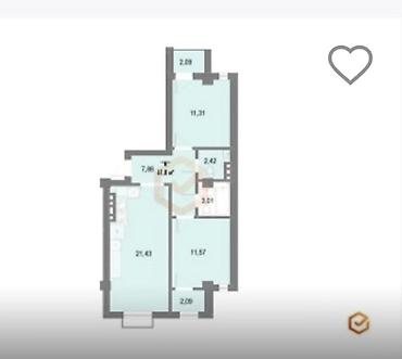 Продажа квартир: 2 комнаты, 62 м², Элитка, 4 этаж, Готовая ПСО (под самоотделку) at lalafo.kg — 6 Продажа квартир: 2 комнаты, 62 м², Элитка, 4 этаж, Готовая ПСО (под самоотделку) — 6