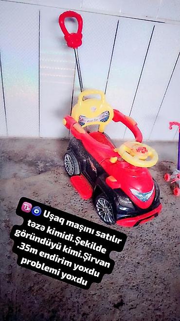 tank maşın: Uşaq maşını – itələmə tipli ride-on model - Rəng: qırmızı-qara, sarı — 1
