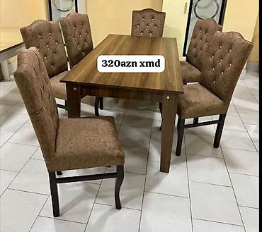 domax mebel: Mətbəx/Qonaq otağı üçün stol-stul dəsti - Komplekt: 1 ədəd düzbucaqlı — 1