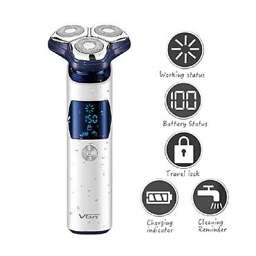 akümülatör: №: 8430 Məhsulun adı: Elektrik ülgüc VGR V-328 3 başlıq IPX7 Ağ Brend — 2