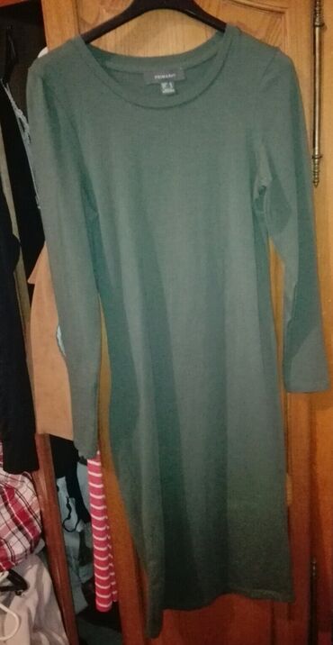 kako skratiti bretele na haljini: XL (EU 42), bоја - Maslinasto zelena, Drugi stil, Dugih rukava