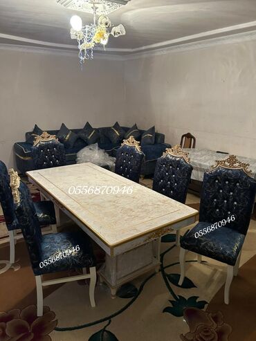 Sifarişlə masa və oturacaq dəstləri: Oval masa, Qonaq otağı üçün, 6 nəfər — 10