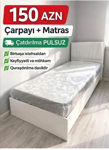 kreslo tek: Yeni, Təknəfərlik çarpayı, Bazasız, Matras ilə, Siyirməsiz, Azərbaycan — 1