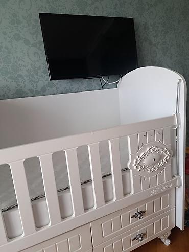 пастельное белье: Uşaq beşiyi – Ali Bebe model - Rəng: ağ/ivori - Material: MDF/laminat — 2