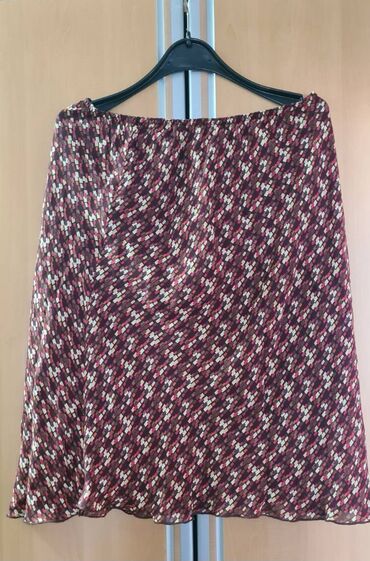 suknja od ciste svile: XL (EU 42), Midi, bоја - Ljubičasta