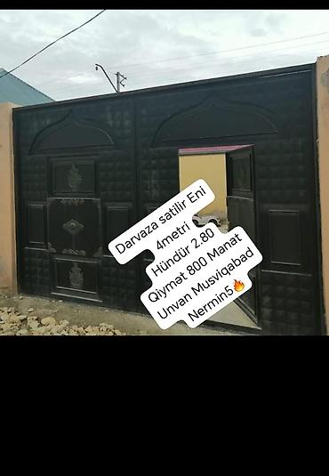 metal lambirin: Darvaza satilir Eni 4metri Hündür 2.80 Qiymət 800 Manat Unvan — 1