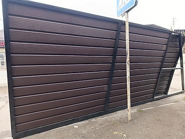 Откатные ворота: Стальные, Автоматические, Консольная конструкция, Для частного дома, С калиткой, Оптом, Новый, Бесплатная установка — 10