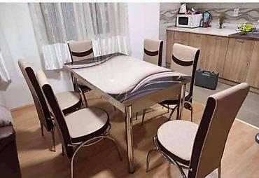 Setovi stolova i stolica: Trpezarijski set – sto sa staklenom pločom i 6 stolica - Dizajn — 12