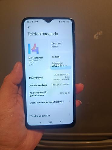 bakcell telefon kredit: Redmi 9T, 128 GB, rəng - Mavi, Sensor, Barmaq izi, İki sim kartlı — 7