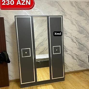 guzgu boydan: Üç qapılı dolab – 230 AZN - Rənglər: ağ/gümüş və tünd boz/gümüş — 2