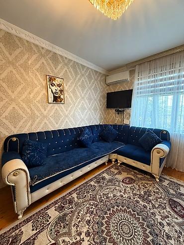 Künc divan dəsti – klassik üslub - Rəng: tünd göy (velur toxumalı