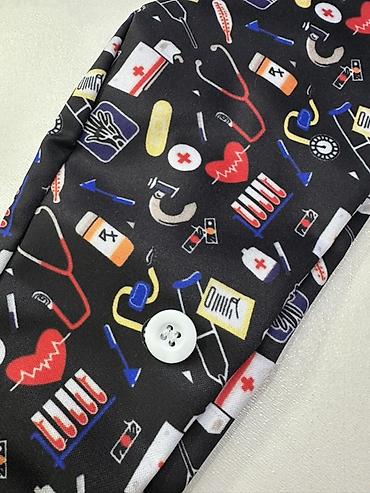 Другие медицинские товары: Медицинская шапочка с принтом + маска в подарок - Тип: шапочка для — 7