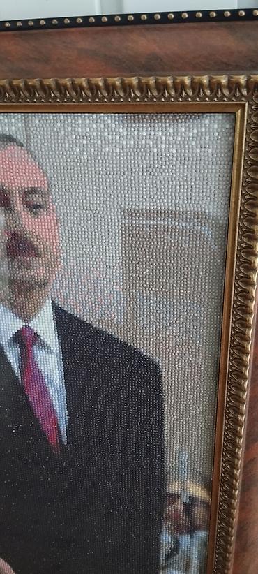 vinil divar: Məhsul: Çərçivəli portret tablo - Texnika: mozaika/daşlarla işlənmiş — 3