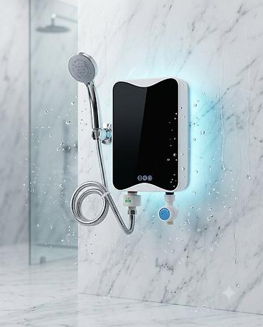 adaptor başlığı: Elektrikli Ani Su Qızdırıcı Divara bərkidilən, şəffaf qara toxunma — 1