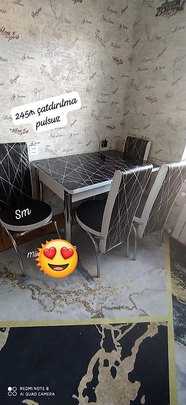 metbex sekilleri: Mətbəx üçün, Yeni, Açılan, Dördbucaq masa, 4 stul — 1