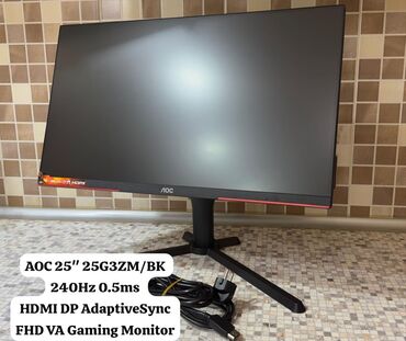 lcd monitor: AOC 240hz 0,5ms 25inç VA