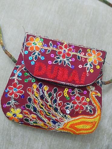 Çantalar: Əl işi bəzəkli mini çanta - Material: Parlaq bəzəkli parçadan, üzəri — 2