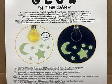 Kreativni setovi za decu: Sjajne nalepnice koje svetle u mraku – set Mesec i zvezde (13 kom) - — 3