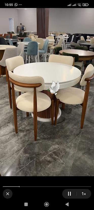 Mətbəx üçün, Yeni, Açılmayan, Yumru masa, 4 stul