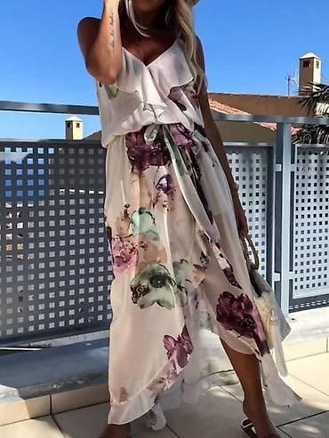 Haljine: Duga letnja haljina s cvetnim dezenom - Kroj: maxi dužina, lepršava — 6