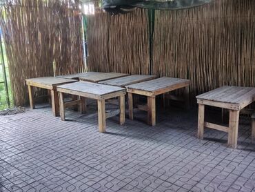 столы для сада: Скамейка Дерево, Со спинкой