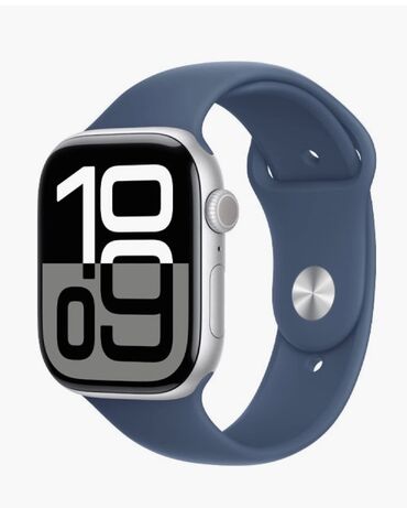 apple watch 9 цена в бишкеке: Apple Watch Series 10 GPS, 42 мм, Серебристый, спортивный ремешок