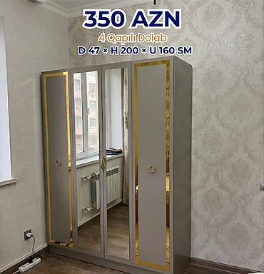 Dolablar: Yeni, 4 qapılı, Güzgülü, Boz, Açılan, Düz dolab — 1