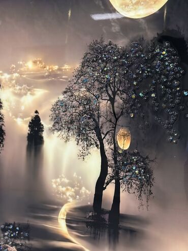 Şəkillər, tablolar: Üzəri epoksid boya ilə örtülmüş, canlı və parlaq görünüşə sahib olan — 13