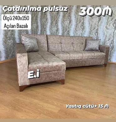 Divanlar: Künc divan – açılan, bazalı model - Ölçü: 240 x 150 sm - Funksiya — 1