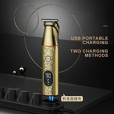 Kemei 5859 - Trimmer dəsti 5in1 / IPX6 / 7000RPM /Qızılı / TYPC — 6