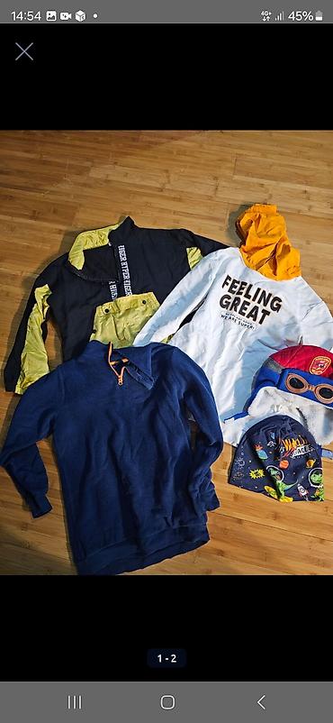 Uşaqlar üçün digər geyimlər: Uşaq geyimləri seti - Qışlıq kapuşonlu jaket: boz-yaşıl-qara rəng — 6