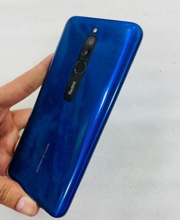 чехлы на телефон xiaomi: Xiaomi Redmi Note 8, 64 ГБ, цвет - Синий, 
 Отпечаток пальца