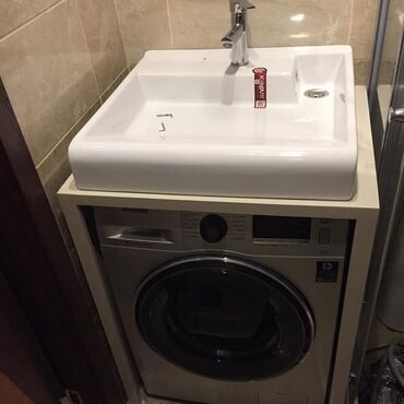 Hamam üçün aksessuarlar: Müasir hamam mebeli dəstləri - Divara montaj olunan konsol tipli — 22