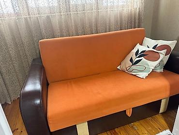 Divanlar: 2 yerlik açılıb-yığılan divan - Rəng: narıncı oturacaq və arxa hissə — 1