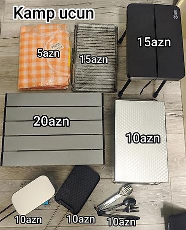 Kabab üçün digər mallar: Kemp üçün ləvazimatlar dəsti: - Narıncı-ağ damaqlı örtük/plyonka – 5 — 14