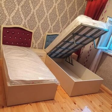 krovatlar: Односпальная кровать, С подъемным механизмом, Бесплатный матрас, Без выдвижных ящиков, Азербайджан, Ламинат гладкий
